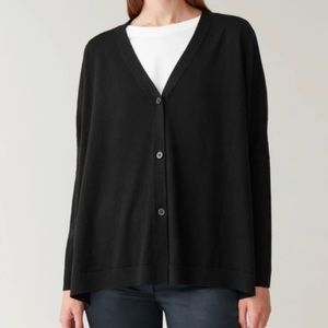 ISO Wool knitted cardigan by COS in Black